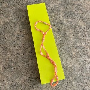 📿 Coral Crystal Necklace, 16” Long, EUC